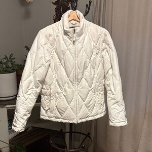 Eddie Bauer Women's White/Cream Quilted Puffer Jacket